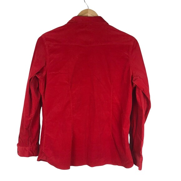 Woolrich Womens Pendulum Corduroy Shirt Button Up Snaps Medium Red Long Sleeve - Picture 4 of 12